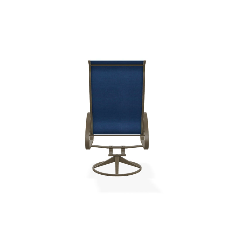 Aruba 1 Outdoor Dining Armchair, Textured Beachwood, Cobalt 35D Sunbrella®