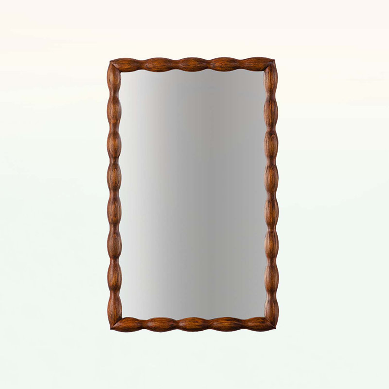 Modern Mirror with Wood Frame