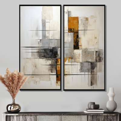 Minimaliste Montage III - ensemble d'art mural moderne doré de 2