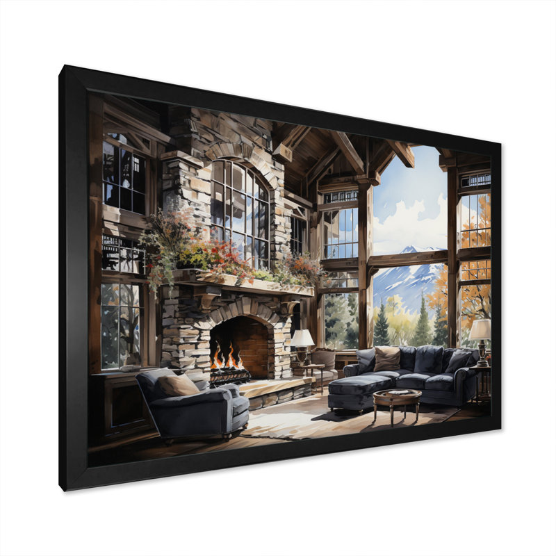 Hotels Lodges Serenity Retreat VI - Architecture Canvas Wall Art, H 34 po x l 44 po x P 1,5 po, Cadre photo noir