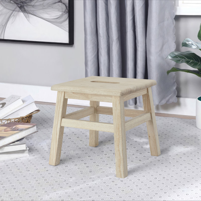 Blount 12.25'' Tall 1 - Step Solid Hardwood Lightweight Step Stool for Adults and Kids with 200 Lbs Capacity, Unfinished, 1