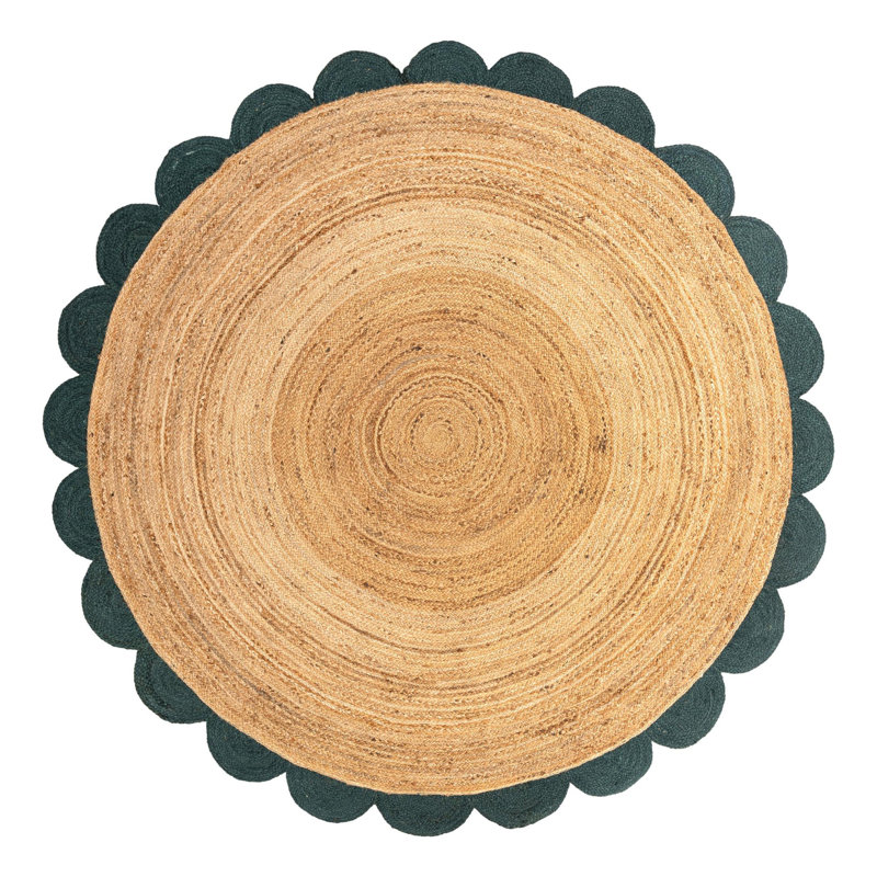 Cosner Hand Braided Area Rug, Round 8'