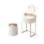 Pine Solid Wood and Stainless Steel Vanity with Mirror and Seat