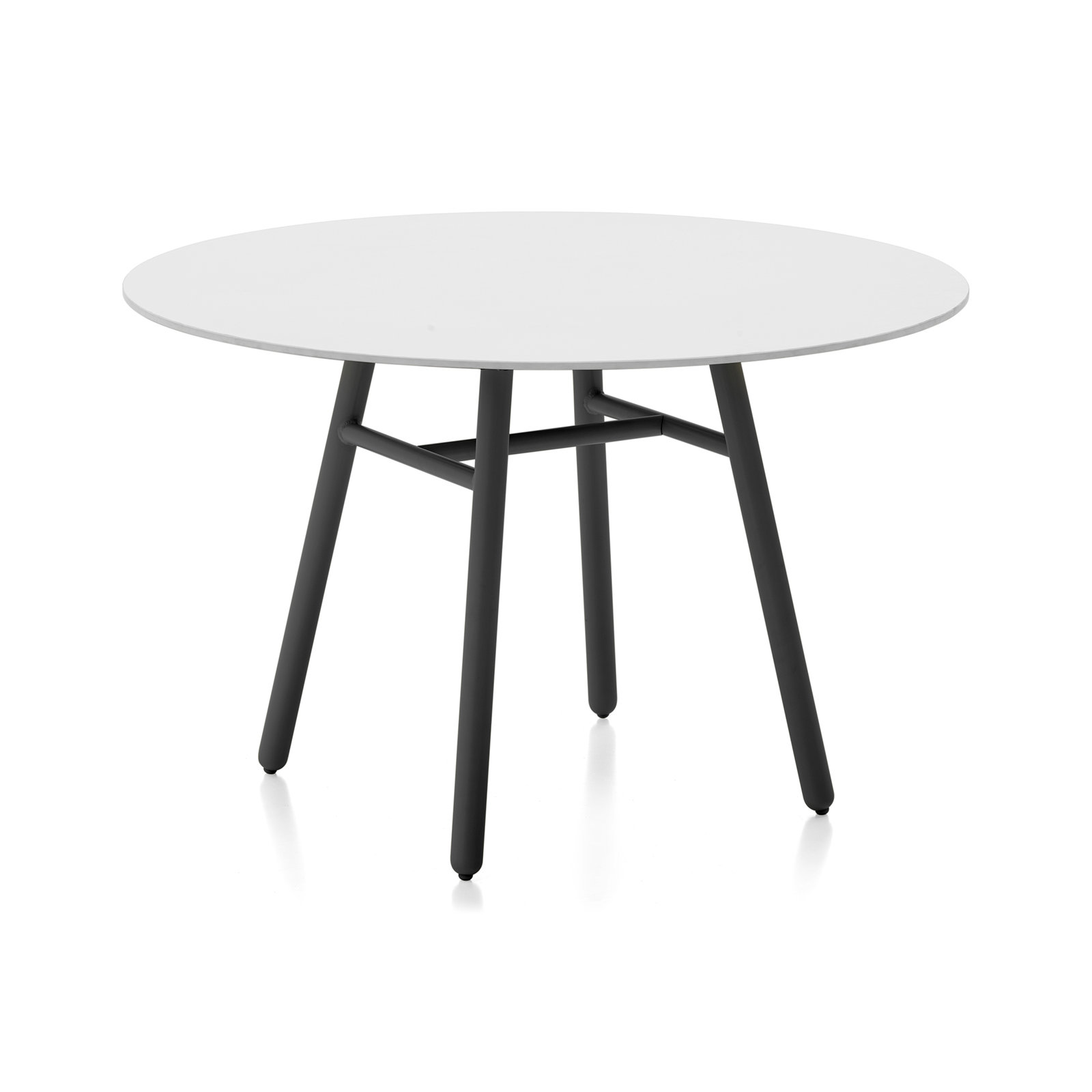 Yo! 36" Patio Bistro Table, Matt Black, Slate White