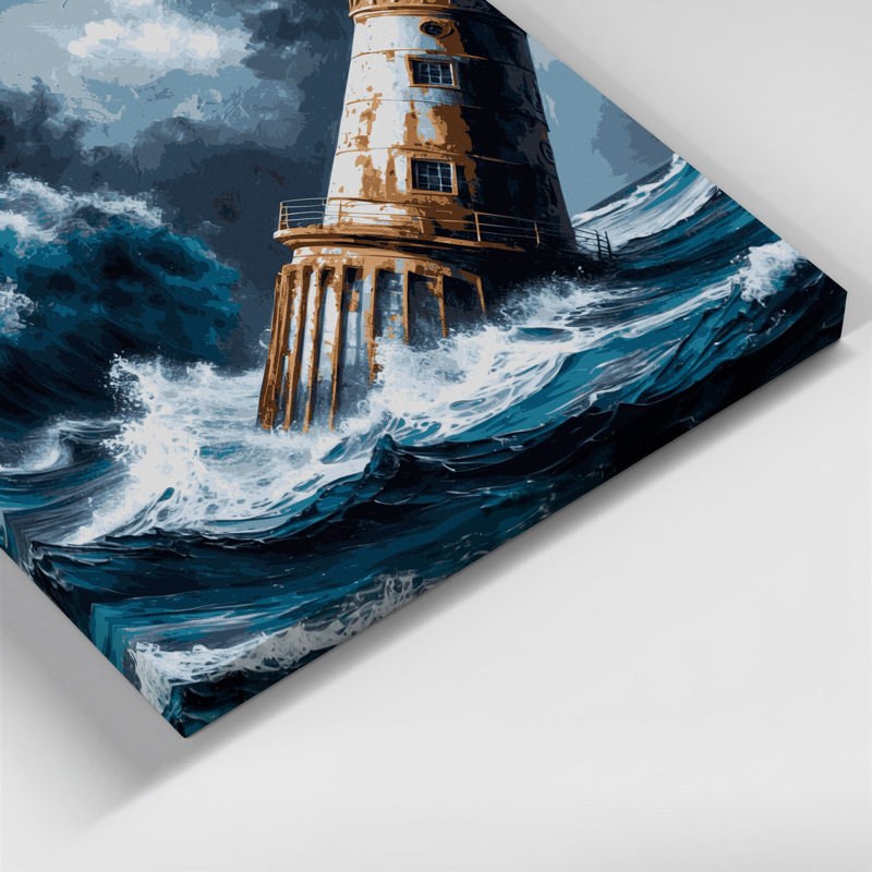 Art mural sur toile gris côtier industriel nautique, H 12 po x l 12 po