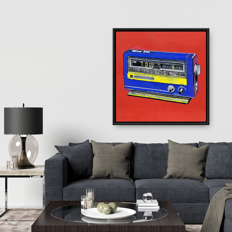 "Alarme radio rétro" sur toile, Rouge