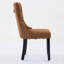 Chaise de salle à manger rembourrée en lin massif et bois massif haut de gamme-1054014389-1054014387
