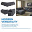 Dark Grey Modular Fabric 7-piece Sofa Set | Non-pilling | Solid Wood Frame | Storage Ottoman Included ?