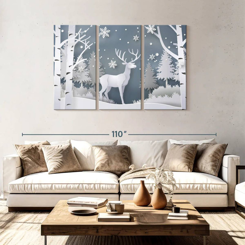 Snow White Deer, 48" H x 74" W