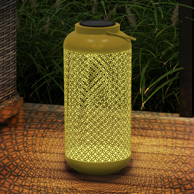 Outdoor Metal Solar Powered Lantern 17"H