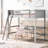 Solid Wood Loft Bed With Twin Size , Gray - Elegant And Modern Design Enhanced Bedroom Comfort-908948865