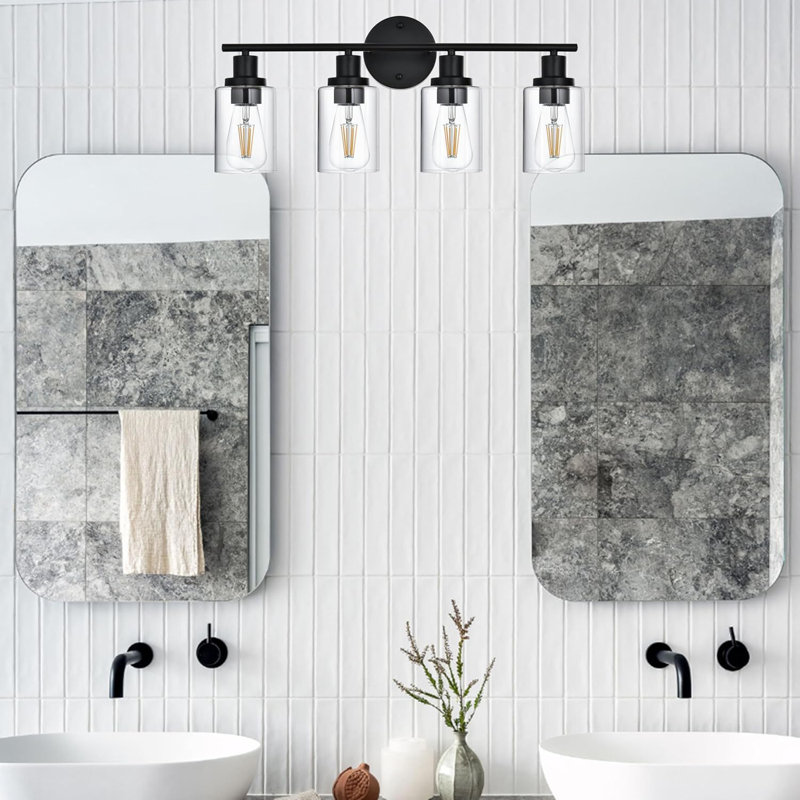 Bathroom Light Fixtures, Modern Vanity Lights Over Mirror With Clear Glass Shade, Bathroom Wall Lamp For Mirror Kitchen Living Room Hallway Cabinet Porch Bedroom Reading Room