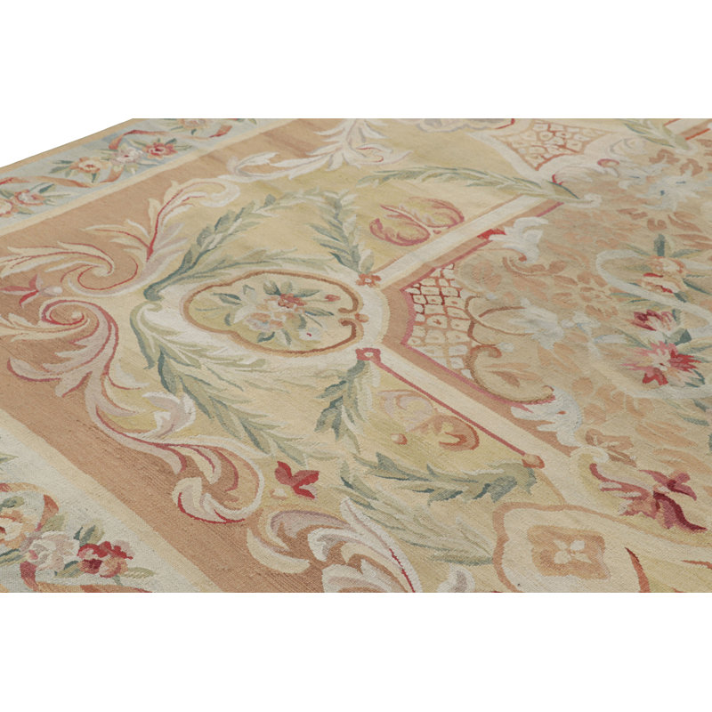 Rug & Kilim’S Oversized Aubusson Style Rug In Beige-Brown With Floral Medallion