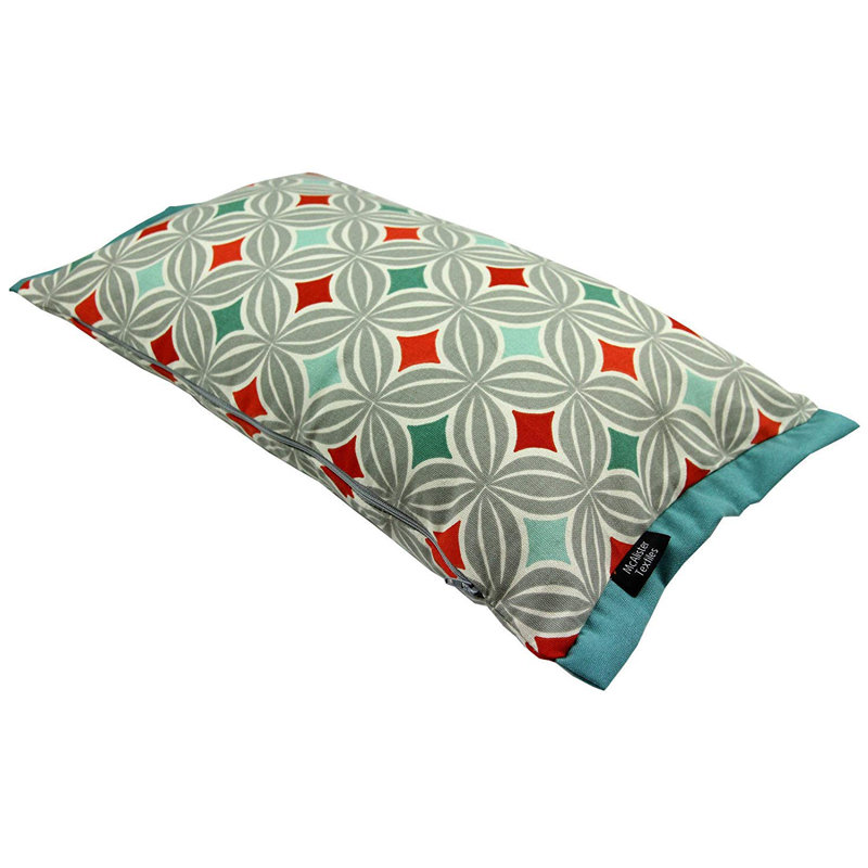 Amethy Geometric Rectangular Cushion, 40 x 60cm, Terracotta Orange