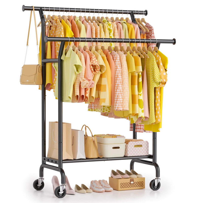 Bonville 110cm Rolling Clothing Rack, Black