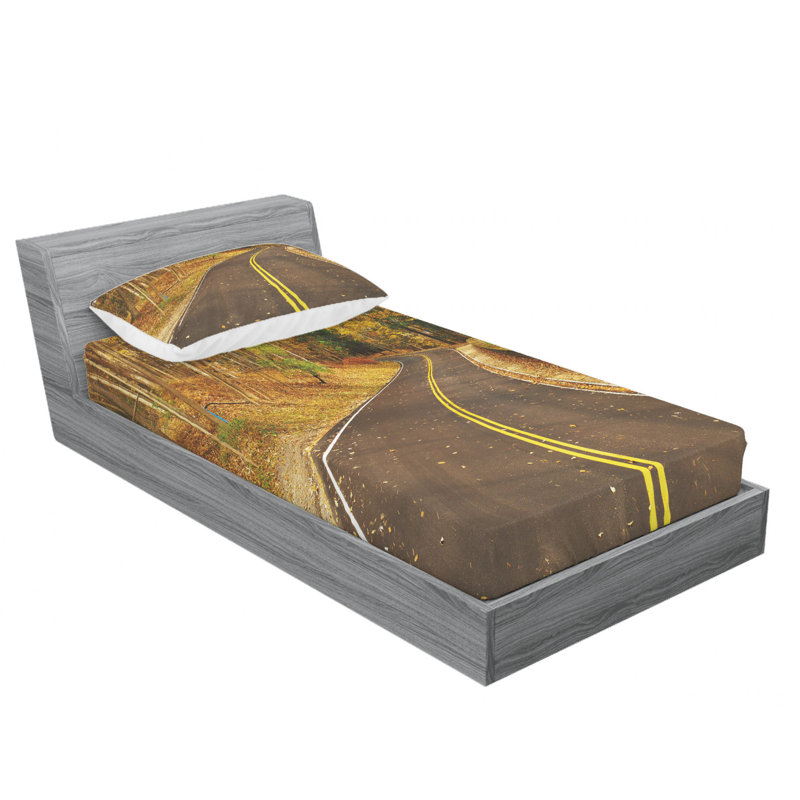 Ensemble de draps d’automne à la forêt à letchworth state, Ensemble de draps pour lit simple avec drap-housse