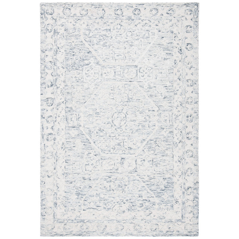Tapis oriental en laine et coton touffeté à la main Gace, Rectangle 4 pi x 6 pi