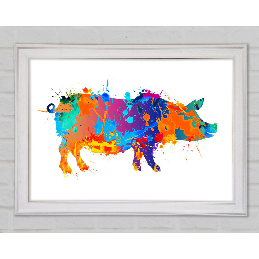 Colour Splash Pig - Einzelner Bilderrahmen Kunstdrucke