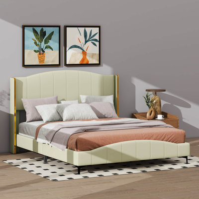 Milaya Upholstered Metal Panel Bed -  Everly Quinn, 97C85F3443594208829FFED498FB84B5