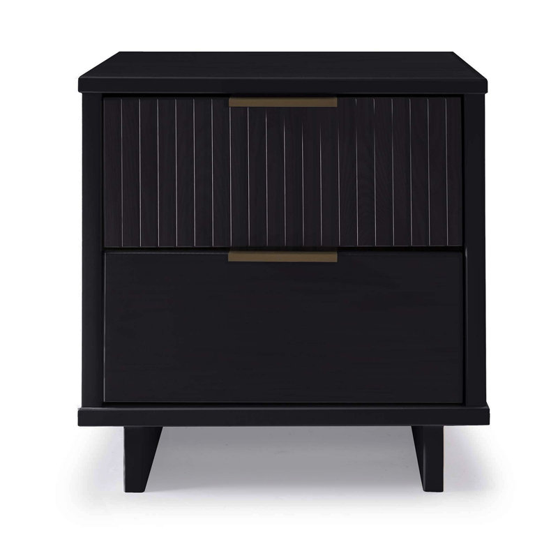 Granville 18" Nightstand In Black (2-Drawer), Black