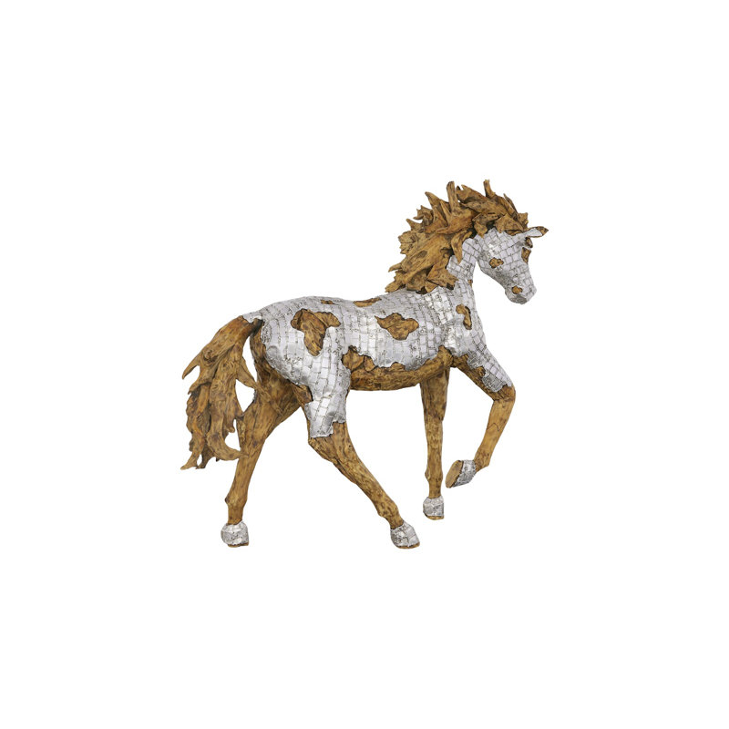 Mustang Horse Armored Sculpture, Galloping