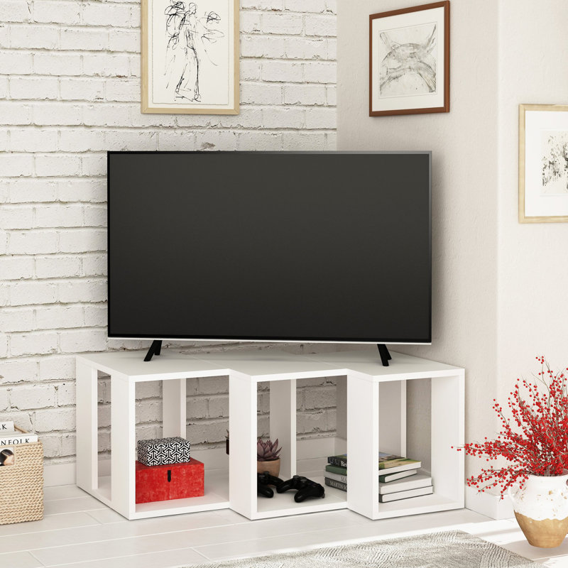 Armela Corner TV Stand for TVs up to 50", White