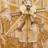 24" W 9-Light Gold Tiered Chandelier with Amber Hammered Glass Shade