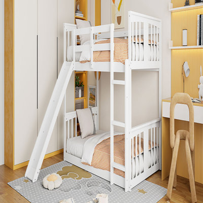 Kishi Over Kishi Bunk Bed with Slide and Ladder