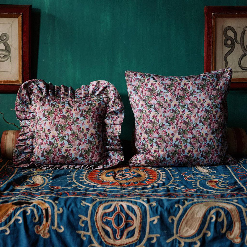 Square Pillow Cover Romance is Dead, Blue