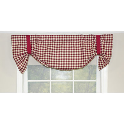 Haider Cotton Blend Checkered Tie-Up Window Valance