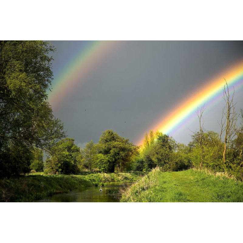 Double Rainbow par - Photographie de toile tendue, H 12 po x l 18 po