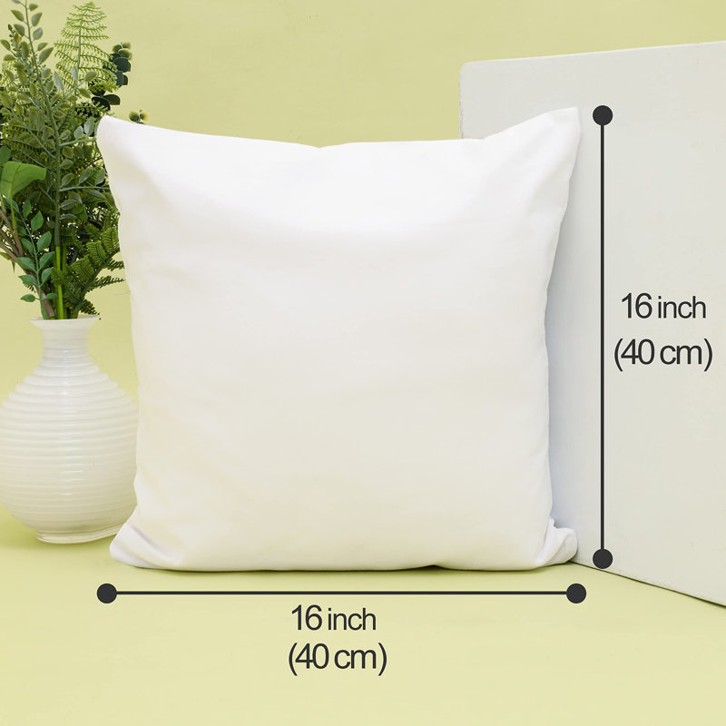Decorative Throw Square Pillow Insert (Set of 2), 16" x 16"