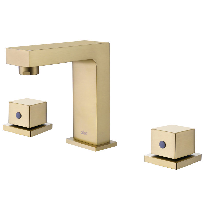 Robinet de salle de bain à bouton-poussoir en laiton 6,1 "pour lavabo à 3 trous, Or brossé
