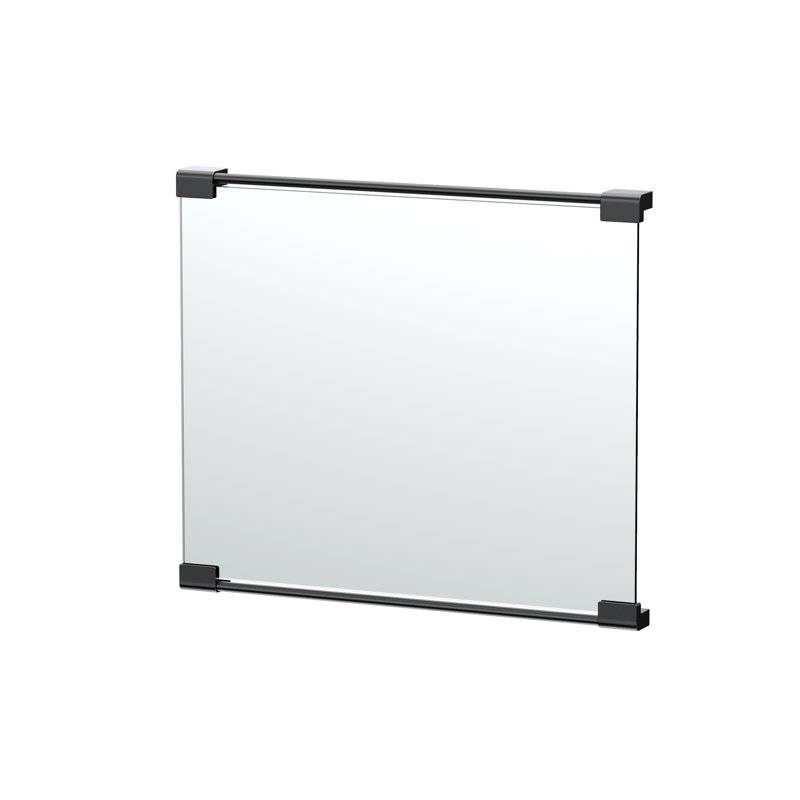 Wall Mount Décor Mirror | Rectangle Bathroom Vanity Mirror, Mount Landscape or Portrait, 24" H x 19.5" W, Matte Black