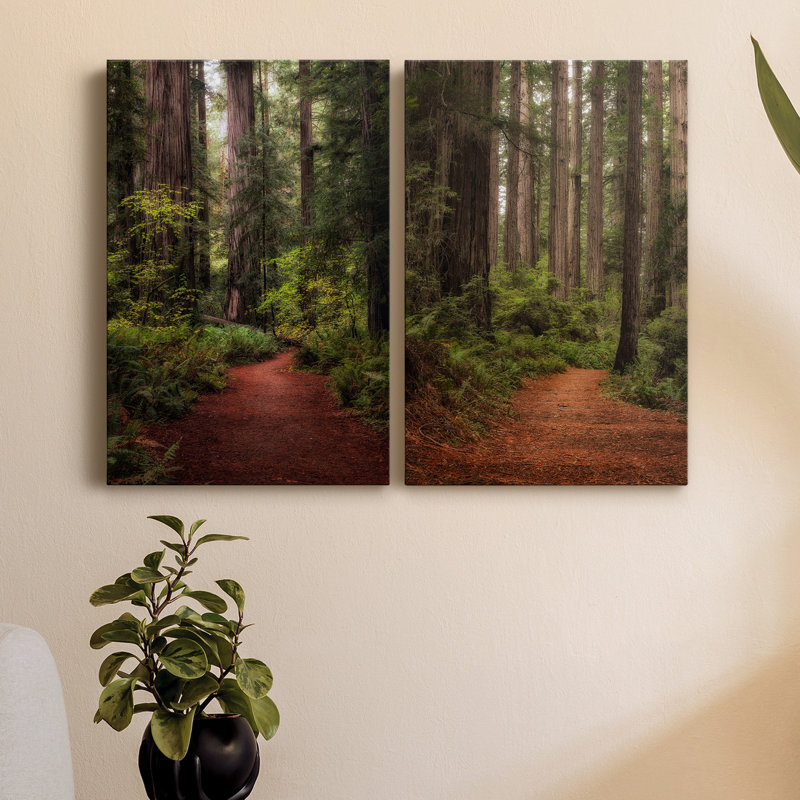 Forest Path I - Toile tendue avec châssis de qualité supérieure - prête à être accrochée, H 36 po x l 48 po x P 1 po