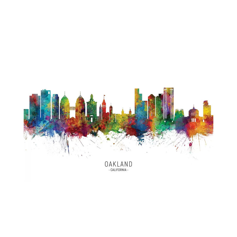 «Oakland, California Skyline» par Michael Tompsett, impression sur toile tendue, H 40 po x l 60 po x 1,5 po