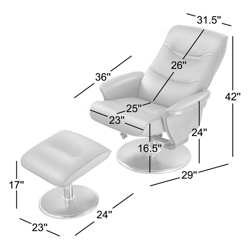 Milano Faux Leather Swivel Recliner