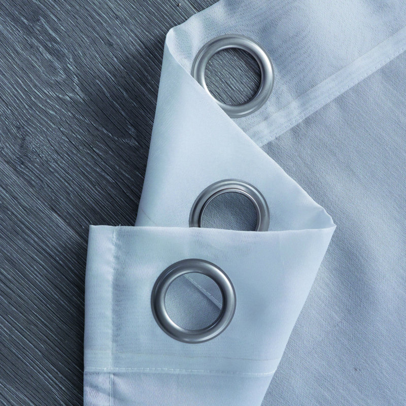 Panneau de rideau simple floral avec œillets, Gris, L 52 po x L 95 po