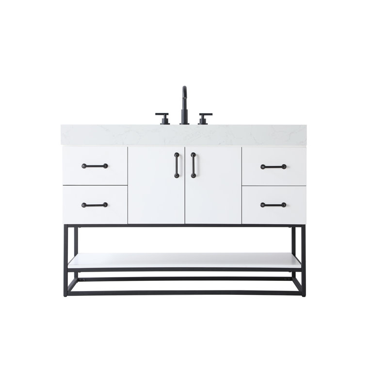 Meuble-lavabo simple 48 po, Blanc