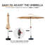 Parasol d'extérieur 9 pi - résistance, imperméable, construction, pour jardin, terrasse, cour, piscine (matériau imperméable beige,