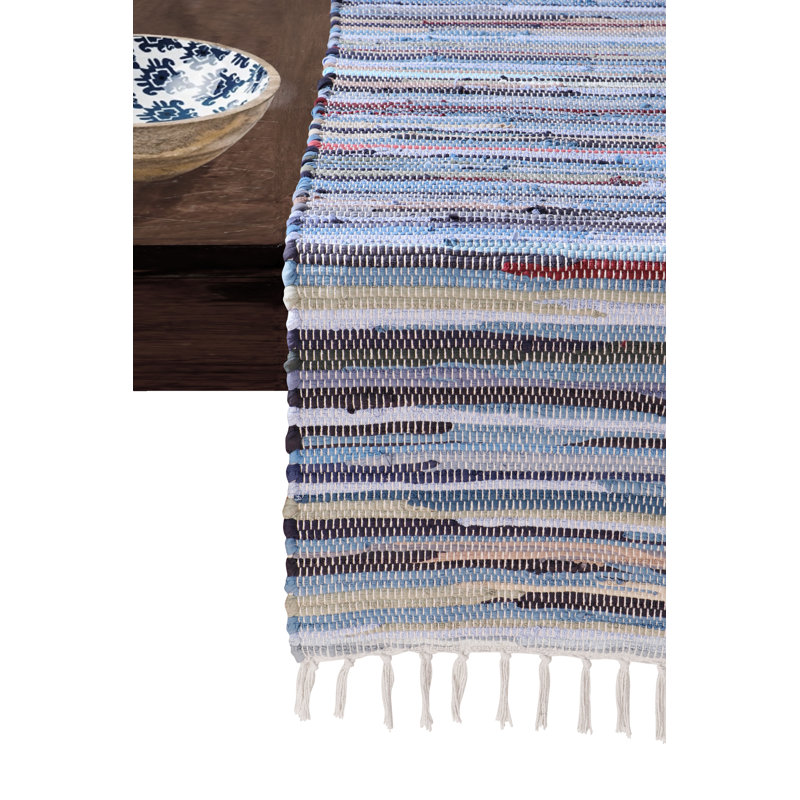 TABLE-RUNNER, 108" L x 15" D, Blue/Beige
