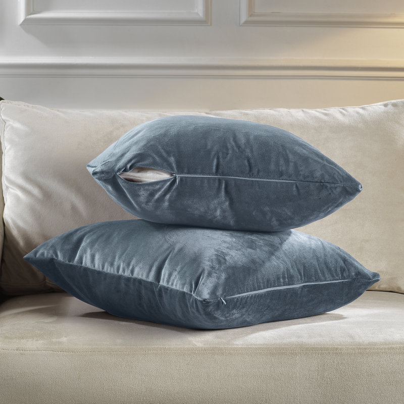 Matte Velvet Pillow Cover, 16" x 16", 65 Air Force Blue
