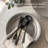 over&back Curved 18/8 Flatware Set - Service for 4-99316932