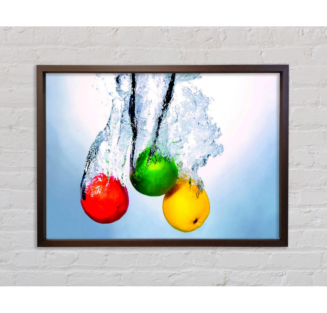 Fruit Trio Splash - Einzelner Bilderrahmen Kunstdrucke auf Leinwand