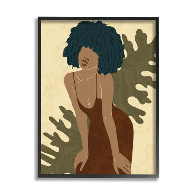 Boho, femme, botanique, feuille, estampe numérique, art par Ziwei Li
