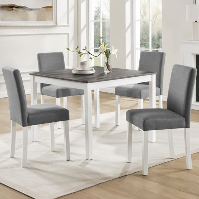 5-Piece Dining Table Set, Dining Table with 4 Chairs, Wooden Dining Table Set for Kitchen, Dining Room