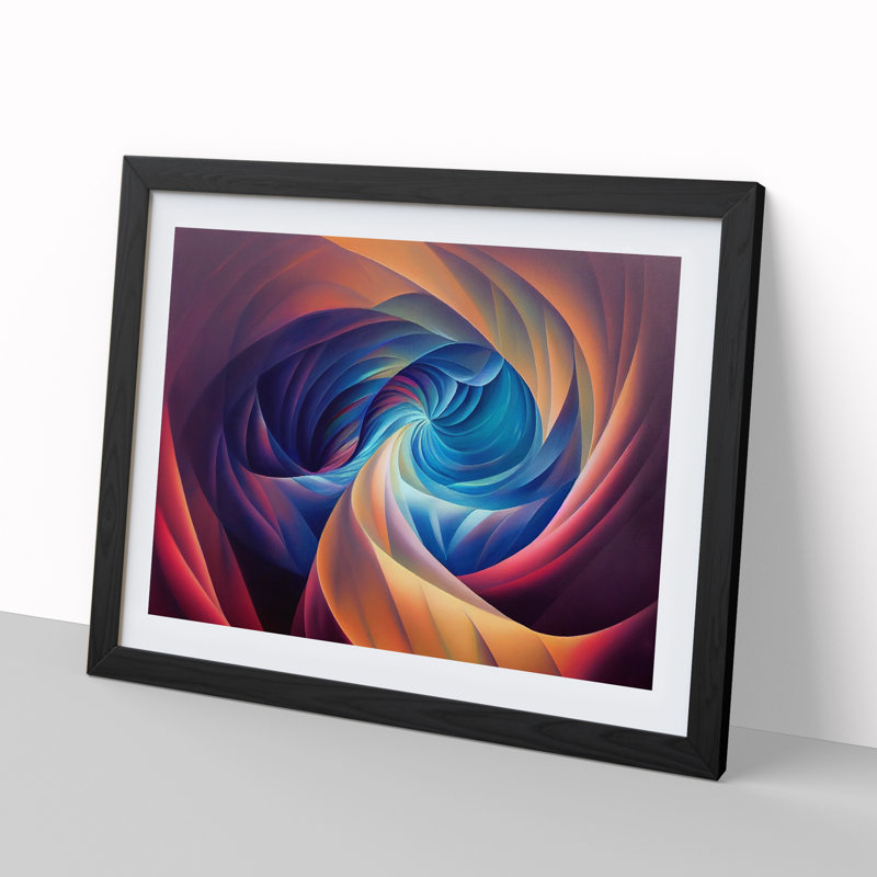Fractal - Single Picture Frame Print, 46cm H x 64cm W x 2cm D, Black