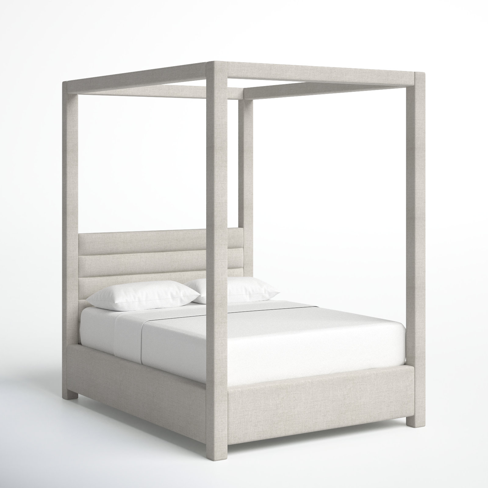 Herma Linen Upholstered Canopy Bed, Full / Double