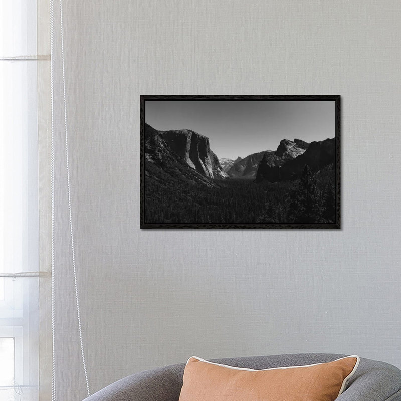 Tunnel View, Yosemite National Park IV by Bethany Young - Print on Canvas, Black Framed, 45.72cm H x 66.04cm W x 3.81cm D