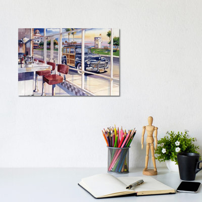 The Diner by Bill Drysdale - Wrapped Canvas Print